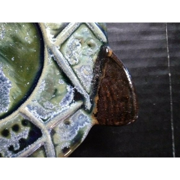 Candleholder Plate 8" Fish Shape Pillar Candle Holder Ceramic Coastal Nautical - Picture 4 of 6